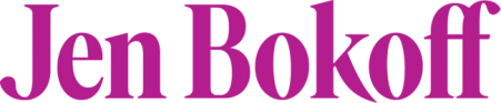 Purple logo that reads Jen Bokoff